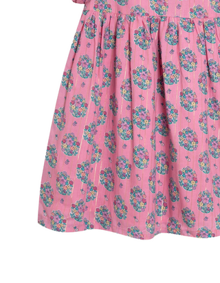 JOJO Maman Girl's Bouquet Sparkle Double Frill Shoulder Dress in Pink