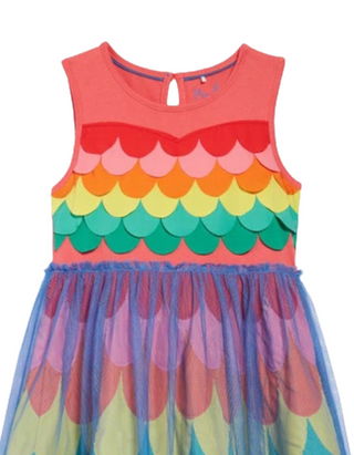 Mini Boden Girl'd Rainbow Mermaid Tulle Dress in Multi