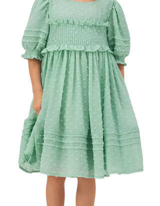 John Lewis Heirloom Collection Girl's Chiffon Dobby Dress, Green