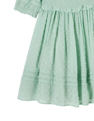 John Lewis Heirloom Collection Girl's Chiffon Dobby Dress, Green