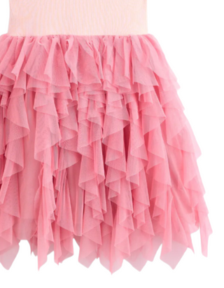 Mini Boden Girl's Jersey Tulle Mix Dress in Chalk Pink