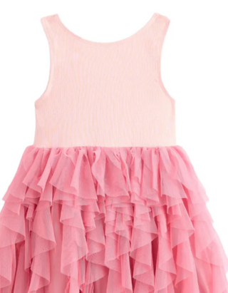Mini Boden Girl's Jersey Tulle Mix Dress in Chalk Pink (Imperfect)