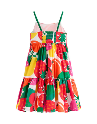 Mini Boden Girl's Aurelia Tiered Twirly Dress in Multi Giant Fruit