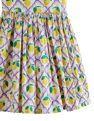 Mini Boden Girl's Sleeveless Back Detail Dress in Lavender Lemon Grove Girls Boden