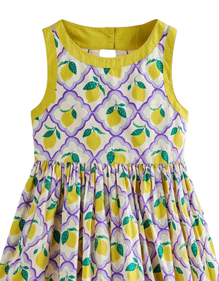 Mini Boden Girl's Sleeveless Back Detail Dress in Lavender Lemon Grove Girls Boden