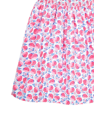 Jojo Maman Bebe Strawberry Bloom Puff Sleeve Smocked Dress in Pink