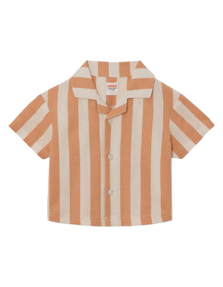 John Lewis ANYDAY Baby Stripe Linen Blend Shirt in Toast Stripe