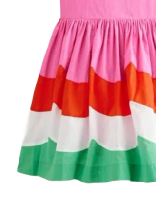 Mini Boden Girl's Cross-back Dress in Scallop Colourblock