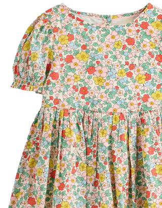Mini Boden Girl's Madeline Woven Dress in Vanilla White Apple Blossom