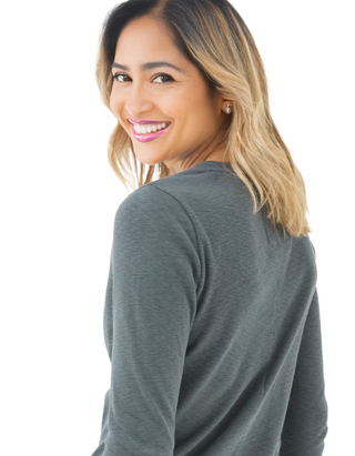 Women's Long Sleeve Callie Top in Grey