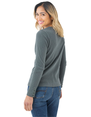 Women's Long Sleeve Callie Top in Grey