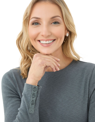 Women's Long Sleeve Callie Top in Grey