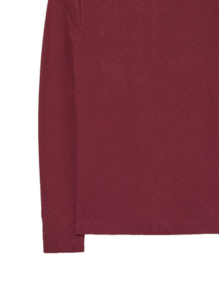 Women's Callie Cotton Long Sleeve Top in Dark Red