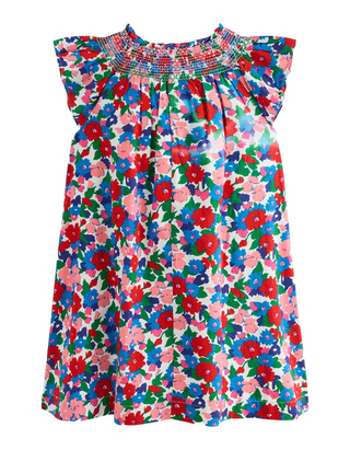 MIni Boden Girl's Holiday Smocked Dress in Multi Floral