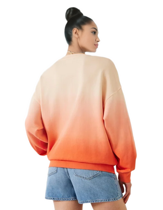Women's Long Sleeve Ombre Quaden Oversized Sweatshirt in Peach Quartz