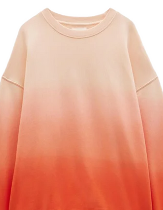Women's Long Sleeve Ombre Quaden Oversized Sweatshirt in Peach Quartz