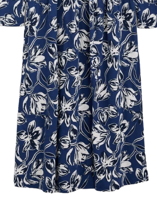 Women's Cladonia Long Sleeve Jersey Dress in Navy Cyclamen