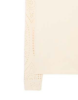 Women's Broderie Crew 100% Cotton Sweatshirt in Ivory