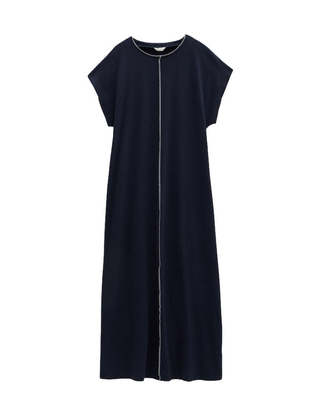 Women's 100% Cotton Alessia Jersey Maxi Dress in Navy Blue