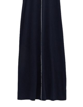 Women's 100% Cotton Alessia Jersey Maxi Dress in Navy Blue