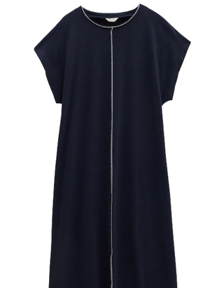 Women's 100% Cotton Alessia Jersey Maxi Dress in Navy Blue