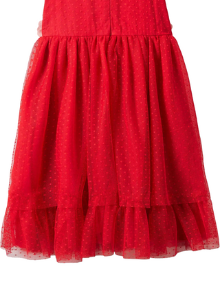 Mini Boden Girl's Floral Corsage Dress in Rockabilly Red (Imperfect)