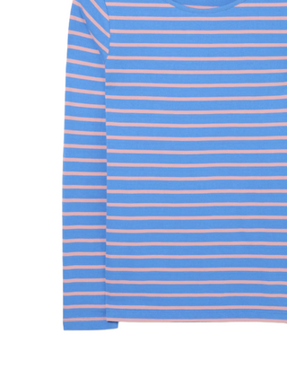 Women's Multi 100% Cotton Long Sleeve Summer Breton T-Shirt in Blue (Imperfect)