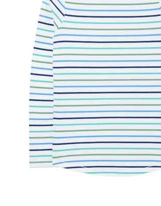 Women's Cotton Long Sleeve Breton Top in Teal Multi (Imperfect)