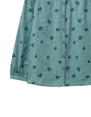 Women's Florine Embroidered Shirt in Teal
