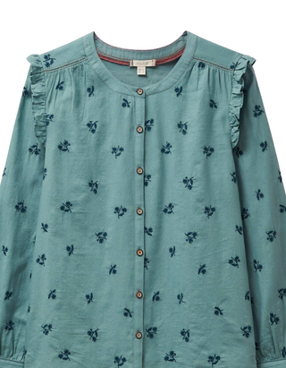 Women's Florine Embroidered Shirt in Teal