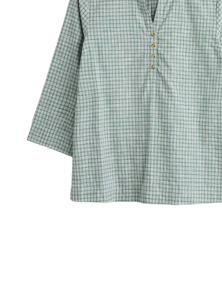 Women's Farsight Cotton Shirt in Thyme Green Tartan
