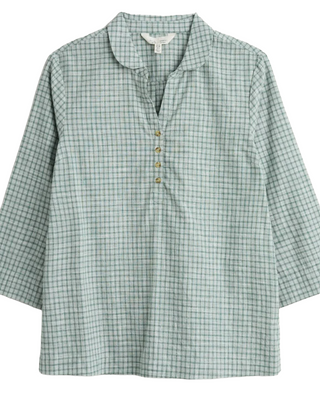 Women's Farsight Cotton Shirt in Thyme Green Tartan