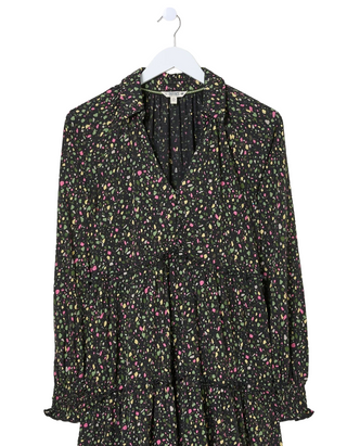 Women's Long Sleeve Ivana Ditsy Marks Dress in Black