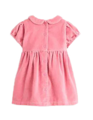MIni Boden Girl's Velvet Smocked Dress in Pink (IMPERFECT)