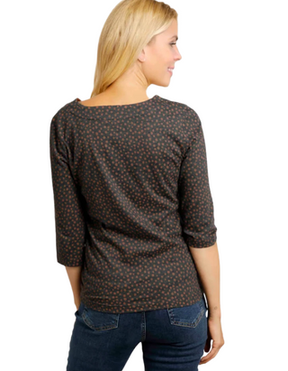 Women's Nanaimo Eco 3/4 Sleeve Cotton Top in Ink (IMPERFECT)