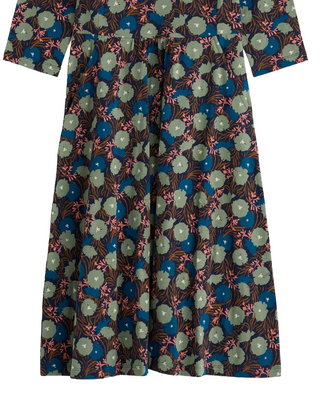 Women's 3/4 Sleeve April Jersey Dress in Grass Meadow Maritime Mast