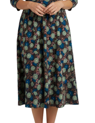 Women's 3/4 Sleeve April Jersey Dress in Grass Meadow Maritime Mast