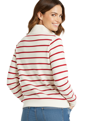 Women's Tideline Collared Sweatshirt in Amaranthe Chalk Rudder