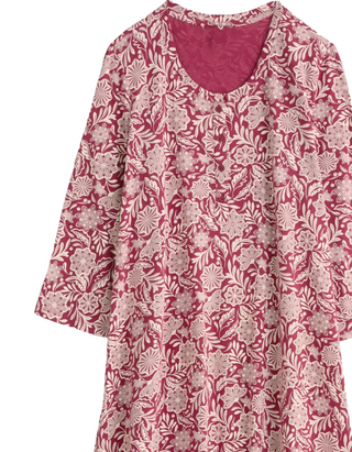 Women's Star Chart Jersey Nightdress in Folky Snowflake Dahlia Aran