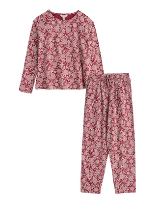 Women's Setting Sun Pyjama Set in Folky Snowflake Dahlia Aran