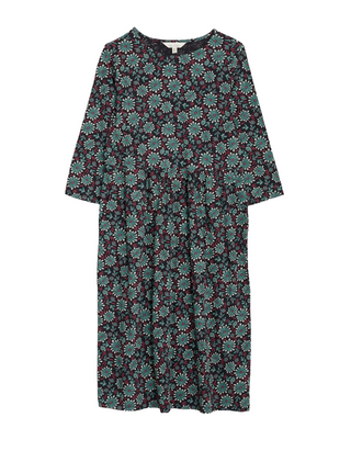 Women's Sea Strewn Midi Dress in Painted Petals Onyx