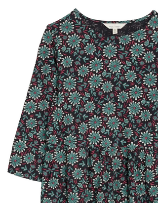 Women's Sea Strewn Midi Dress in Painted Petals Onyx