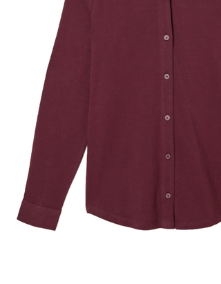 Women's Selby Cotton Jersey Shirt in Burgundy (IMPERFECT)