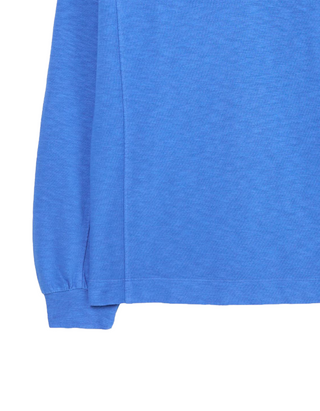Women's Gigi V Neck Long Sleeve Jersey Sweatshirt in Mid Blue (IMPERFECT)