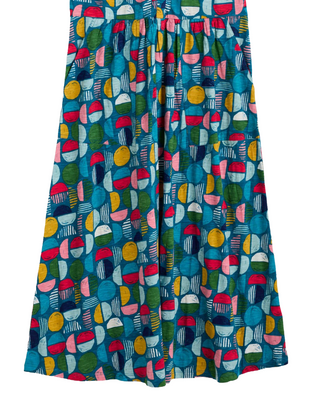 Women's Mainland short Sleeve Jersey Dress Multi Stacked Buoys Mid Teal