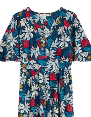 Women's Chateaux Short Sleeve Dress Seaweed Flower Maritime