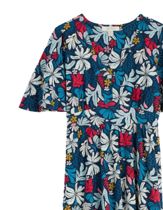 Women's Chateaux Short Sleeve Dress Seaweed Flower Maritime