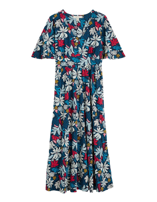 Women's Chateaux Short Sleeve Dress Seaweed Flower Maritime