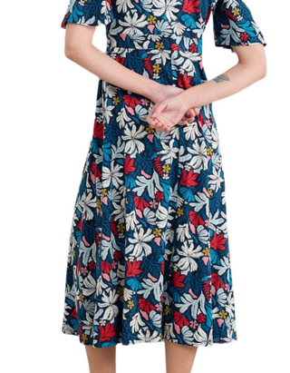 Women's Chateaux Short Sleeve Dress Seaweed Flower Maritime