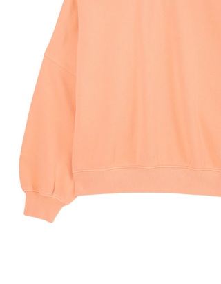 Women's Lara Long Sleeve Cotton Crew Sweatshirt in Peach Pink (IMPERFECT)